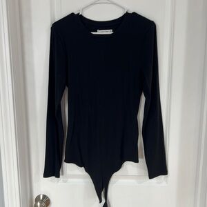 Black ribbed body suit xl used once like new